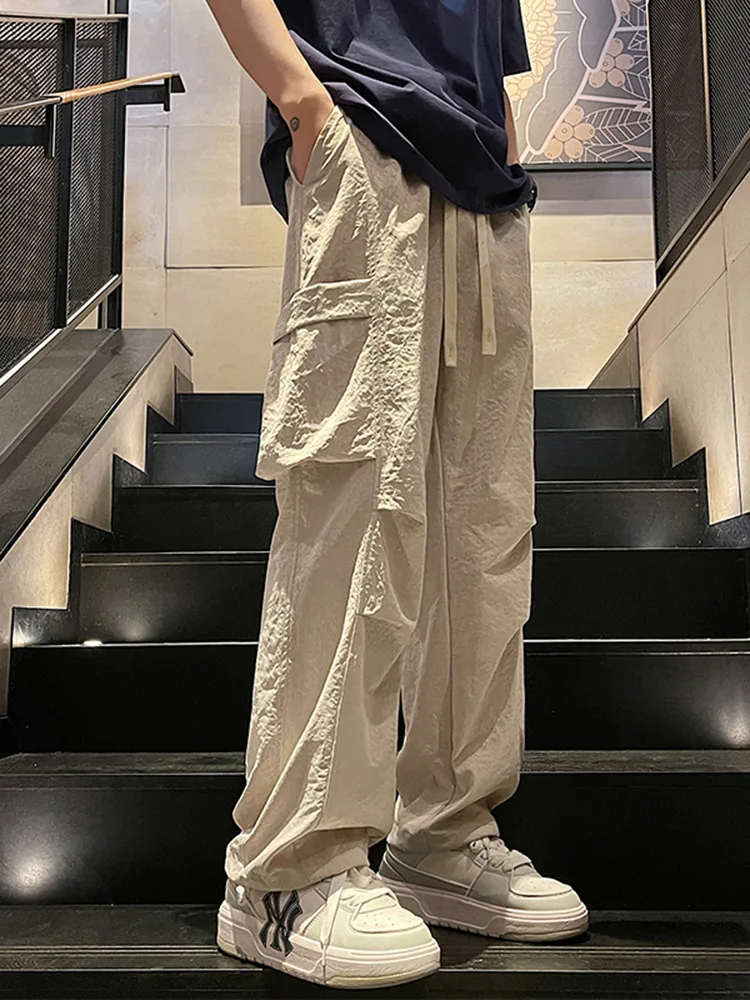 

Мужские функциональные рабочие брюки American Functional Sle, оверсайз, модные повседневные брюки, молодежные, прямого кроя, немнущиеся