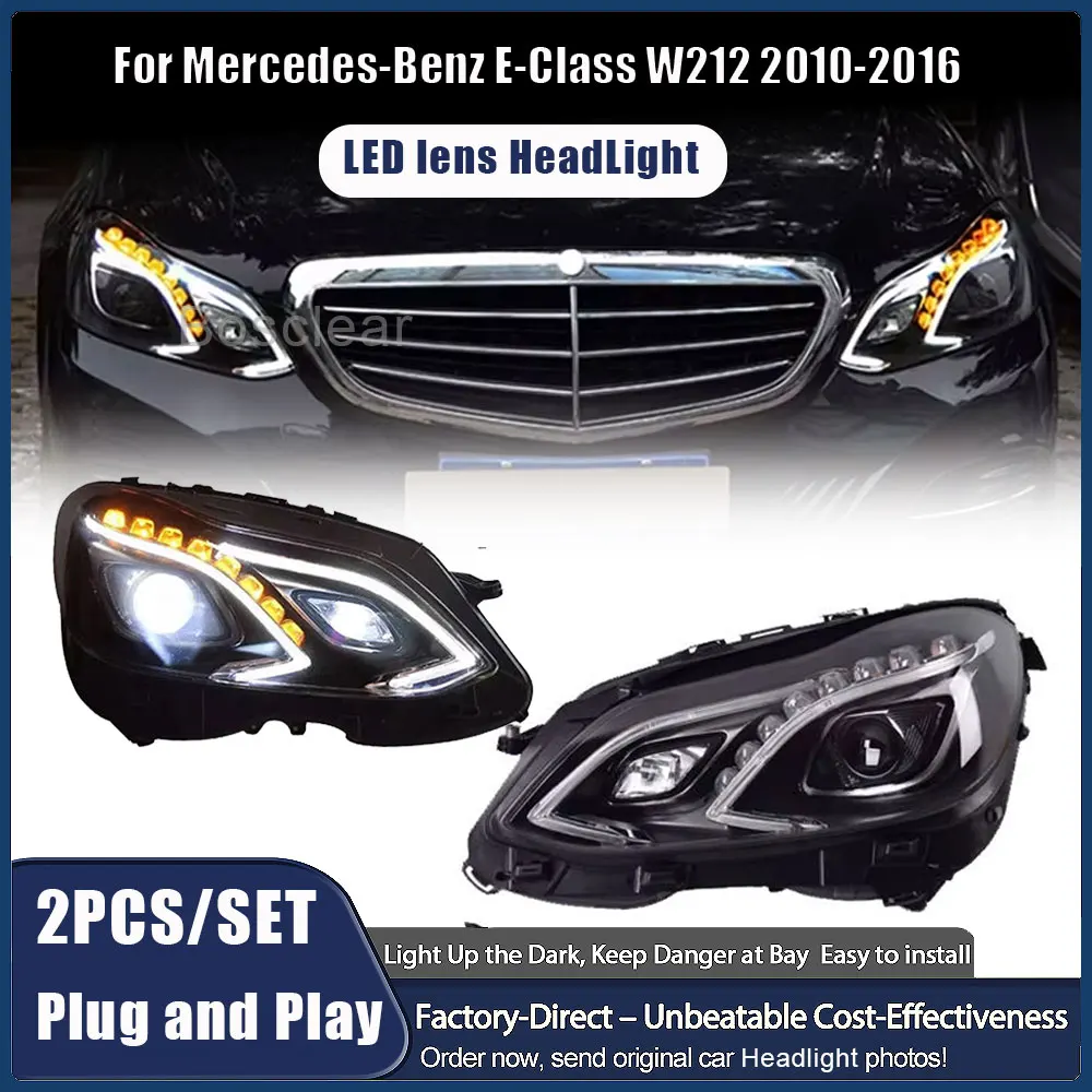 

For Mercedes Benz W212 LED headlights 2013 2014 2015 2016 E180 E200 E260 E300 LED DRL Front Lamps Refit Full LED Lens Car Lights