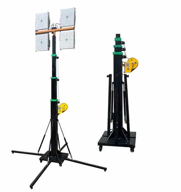 6m Telescoping Mast With Retractable Supporting Base Push Up Pole Telescopic Masts for Mounting Lamps Cameras