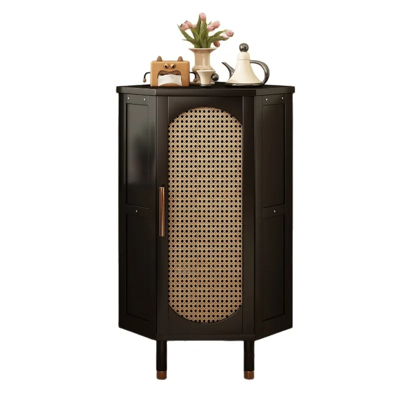 Corner locker integrated against the wall Household living room Floor shelf Study simple bookcase Corner storage cabinet