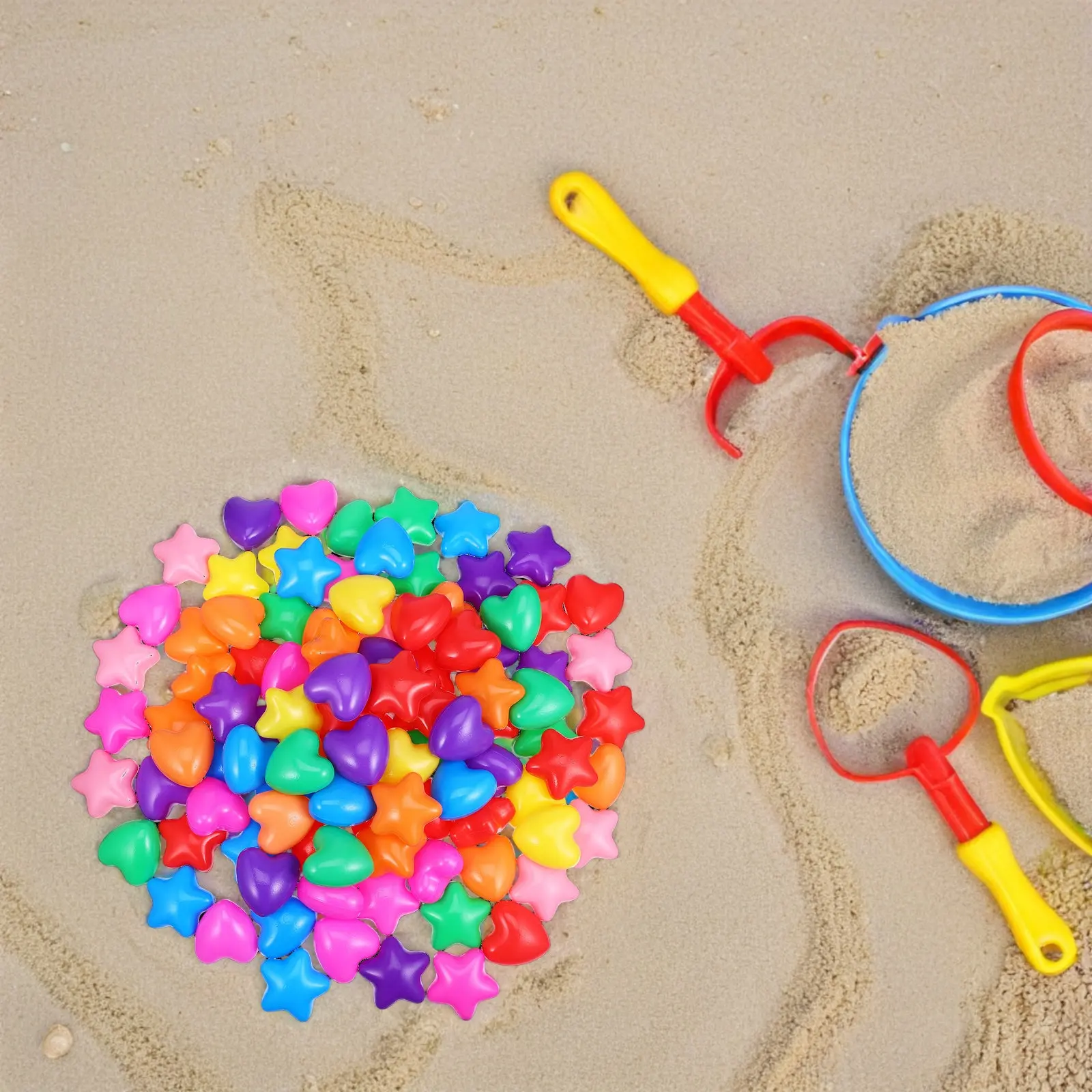 100Pcs Thickened Five-Point Balls Colorful Swimming Play Balls for Kids Bathtub Educational Physical Activity Party
