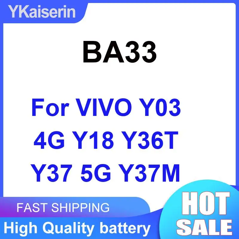 Mobile Phone Battery BA33 For Vivo Y03 4G Y18 Y36T Y37 5G Y37M Stable Power Supply 5000Mah Robust