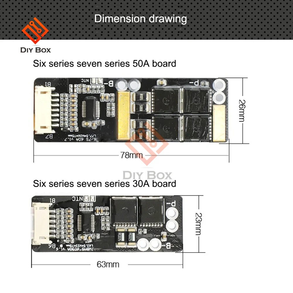 6S 30A/7S 30A/6S 50A/7S 50A BMS Board with NTC for 3.7V Ternary Lithium Battery Protection Board/BMS 7S/BMS 6S Board