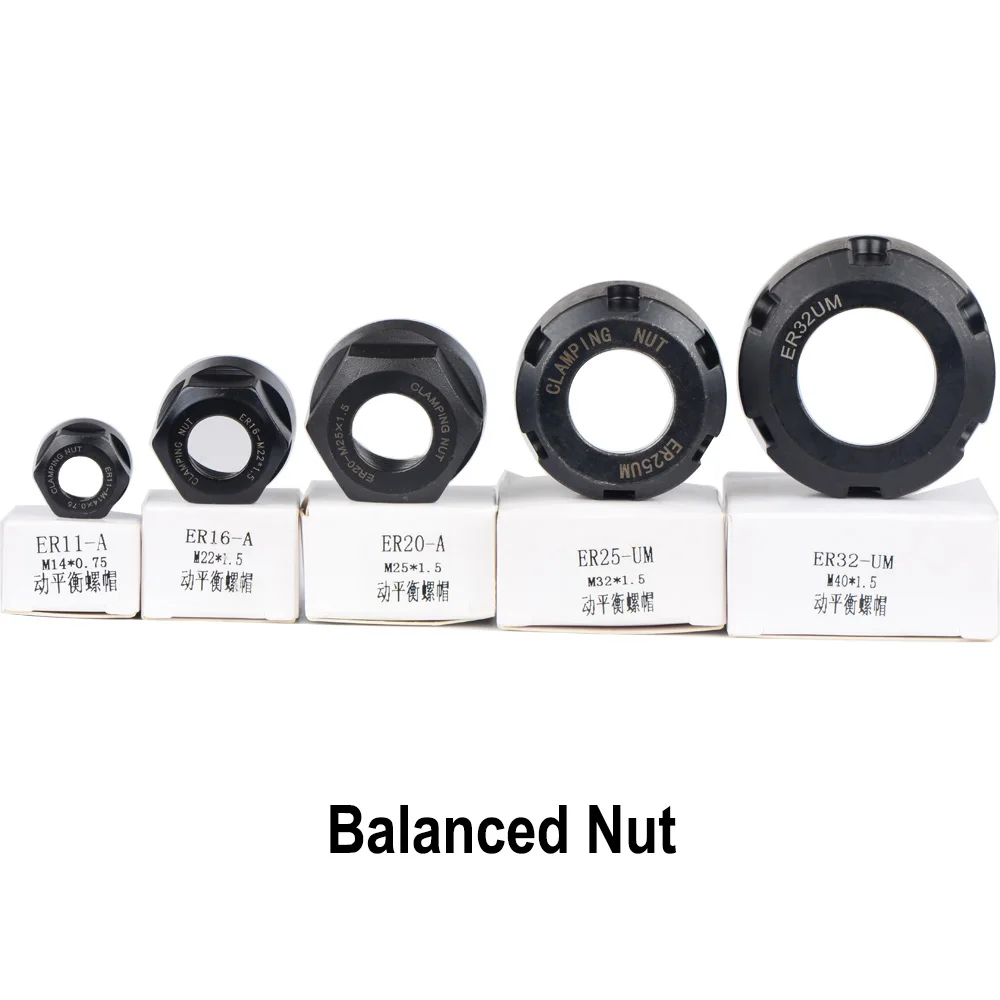 1PC precision Balanced collet nut ER11 ER16 ER20 ER25 ER32 NUT spring collect nut clamping CNC milling engraving machine