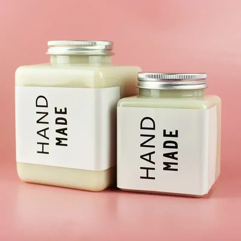 

50 Pcs Square PET Plastic Milk Tea Bottle 500ml Disposable Portable Juice Cup Mousse Wood Bran Cup Beverage Packaging Bottles