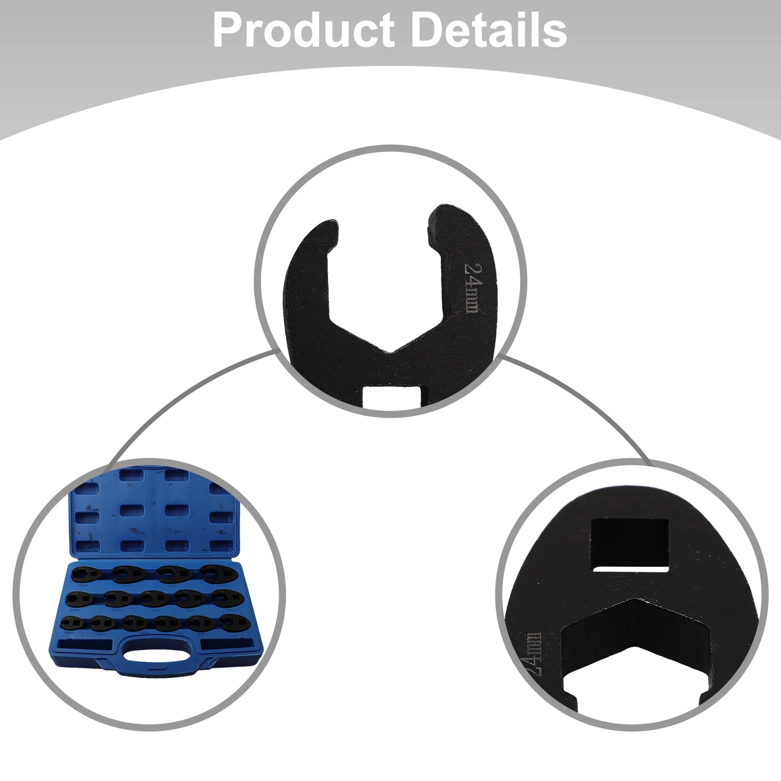 

Crowfoot Wrench Set Metric Crow Foot Wrench Versatile Applications Industrial-grade Maximum Torque Rust Resistance