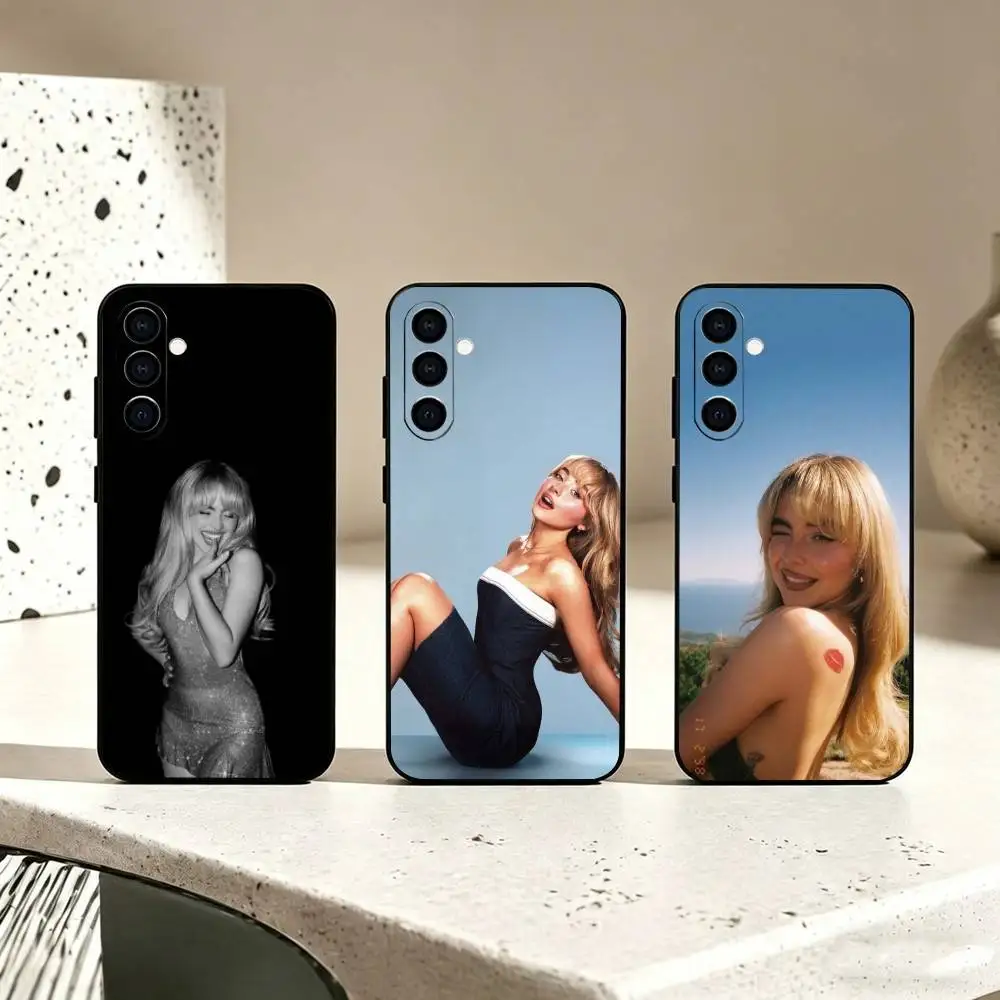 American pop singer Sabrina Carpenter Phone Case Black Silicone Soft For Samsung Galaxy A73,A72,A71,A70,A53,A52,A51