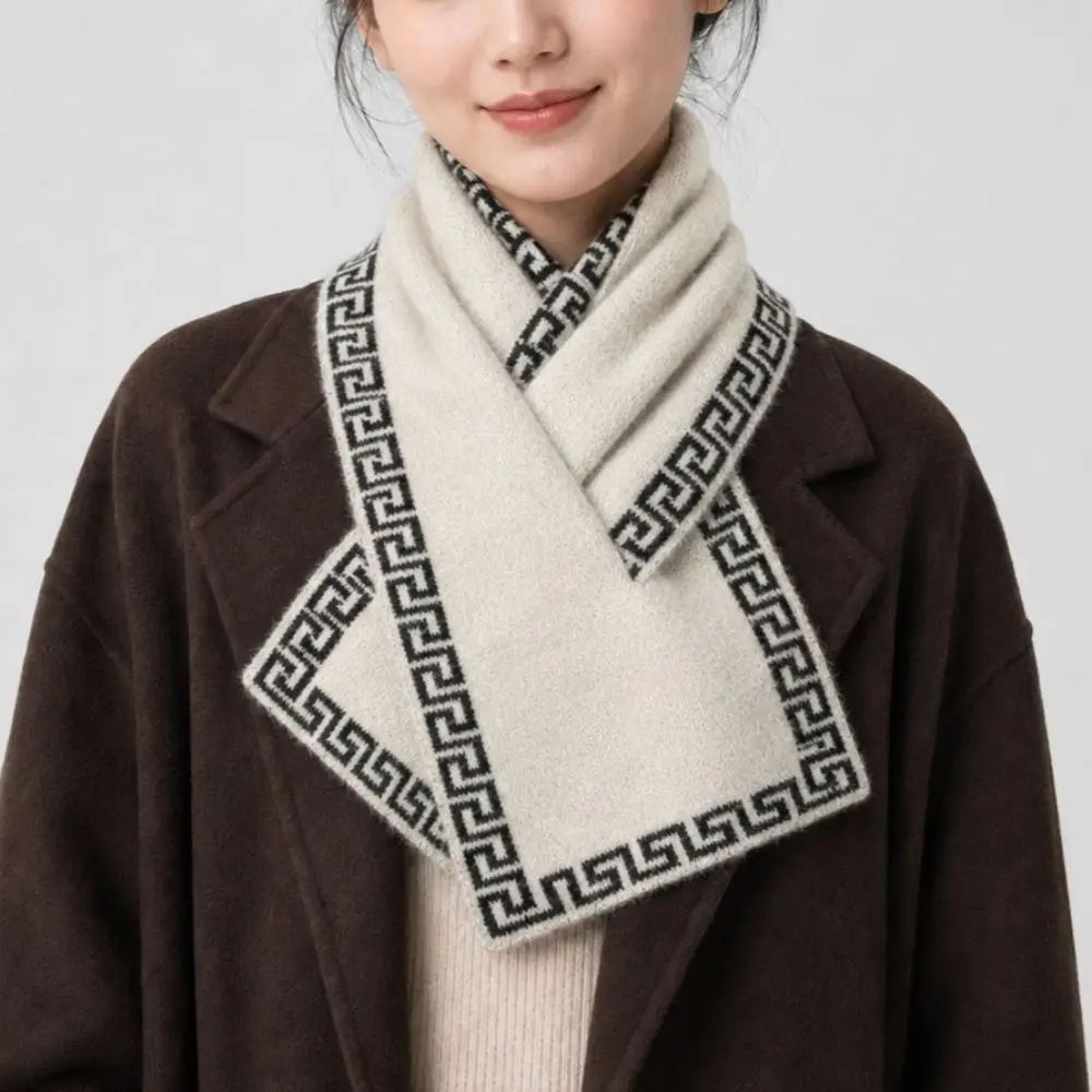 1 new autumn and winter paper edge scarf cover outdoor warm windproof neck atmosphere