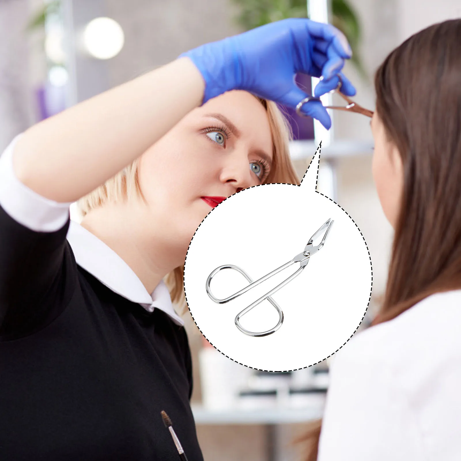 Profesjonalna pęseta do brwi ze stali nierdzewnej, srebrna, 85 mm, z ukośnym ostrzem do usuwania włosów z twarzy, narzędzie do pielęgnacji brwi.