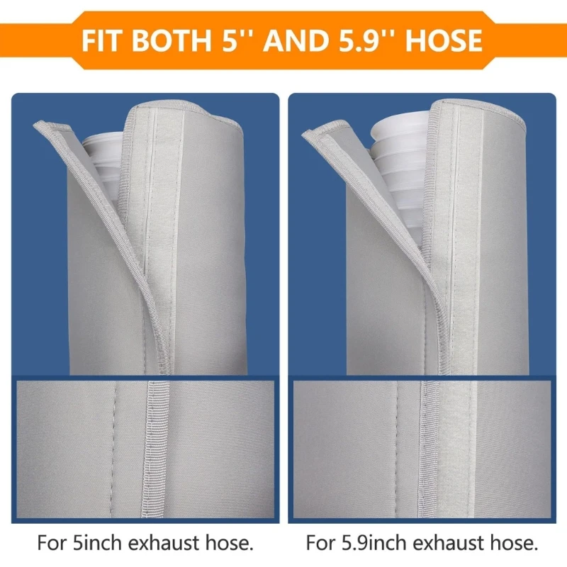 Air Conditioning Hose Insulation Cover Suitable for Exhaust Ducts Thermal Protection with Adjustable Elastic Straps
