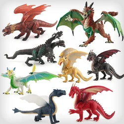 Simulation Fire Rock Dragon Ice Snow Dragon Dinosaur Action Figures Model Toys Mini Animal Children Cognitive Education Ornament
