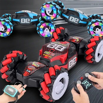 Drift Rc Stunt Vehicle Dual Remote Control Car Watch Gesture Sensor Electric Toy for Children 2.4GHz 4wd Rotation Gift Boys Birthday Gift