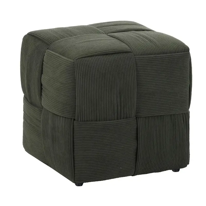 

Soft and Comfortable Ottoman Stool, Square Shape, Corduroy Woven Design, Green Color, Ideal for Sofa or Foot Rest, Versatile