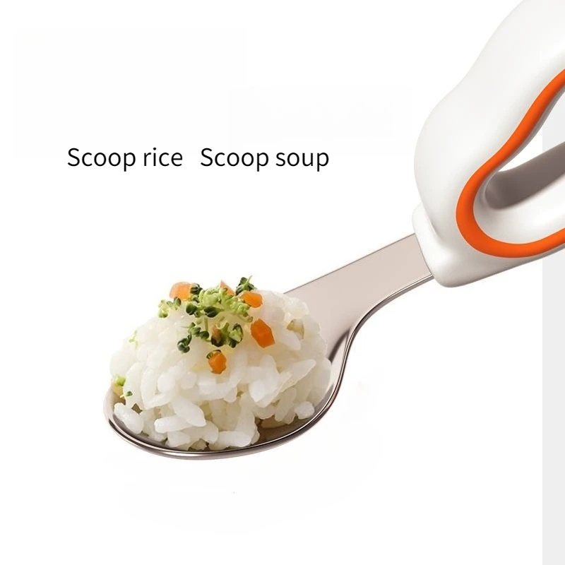 تدريب تناول الطعام للأطفال، ملعقة وشوكة من السيليكون الناعم، أدوات مائدة للأطفال الصغار، تعلم تناول الطعام، أدوات مائدة شوكة ناعمة للتدريب على أدوات مائدة الأطفال #5