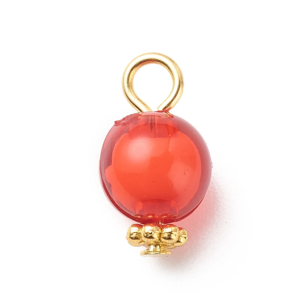 100 Pcs Transparent Acrylic Pendants Bead in Bead with Iron Finding Round Pattern Jewelry Making Charm for Women DIY Necklace