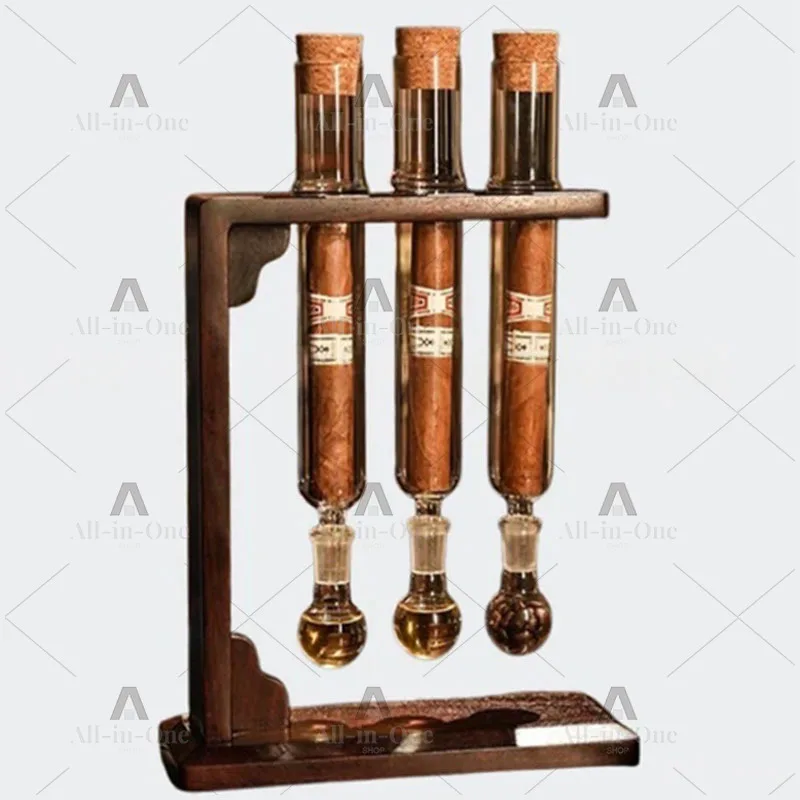 Cigar Tubes Humidor Sets With Cigar Flavor Infuser, Ball Base & Wooden Plug,cigar Incense Glass Tube Set, Gifts
