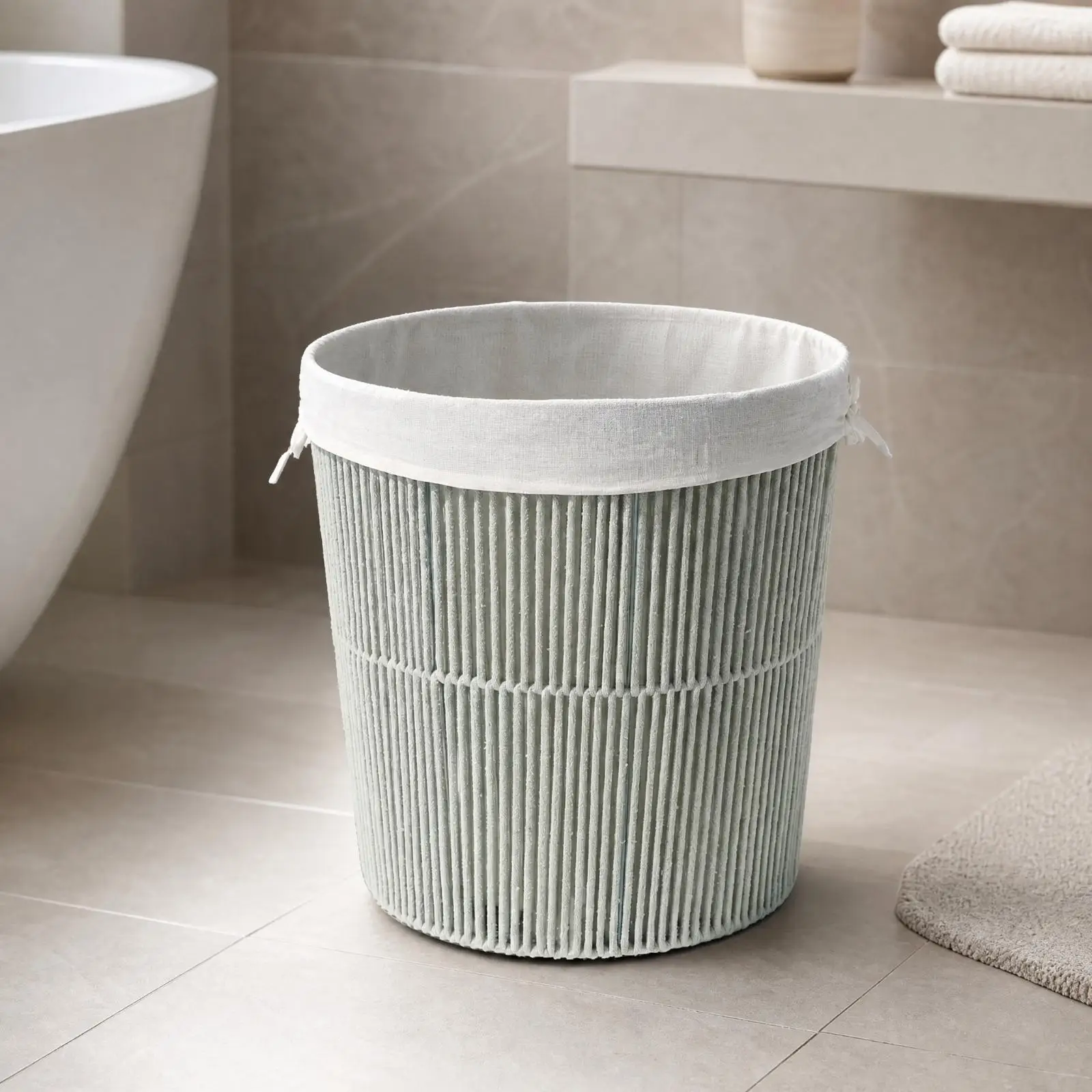 Practical Laundry Storage Basket with Metal Frame Breathable Weave for Folded Clothes and Linens