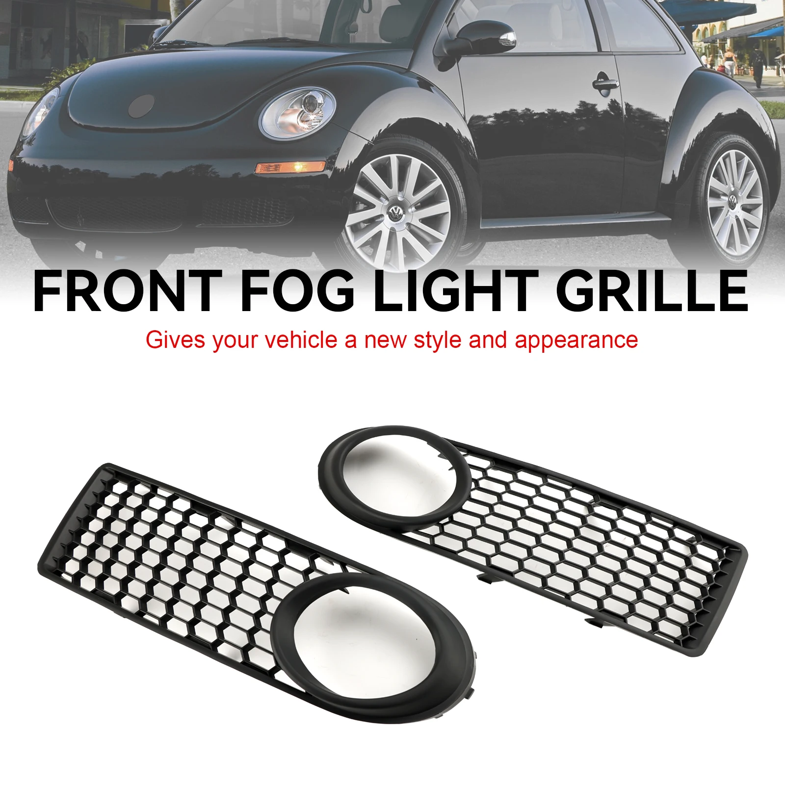 

Artudatech Front Bumper Fog Light Grille Fit For VW Volkswagen Beetle & Beetle Convertible