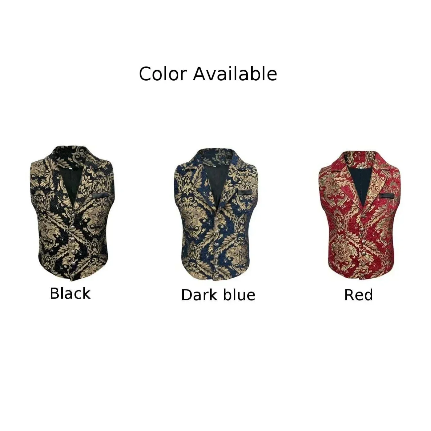 Suit Waistcoat Daily Holiday Button Decorative Pattern Fashion Men Single Breasted Sleeveless Slim Fit Stylish