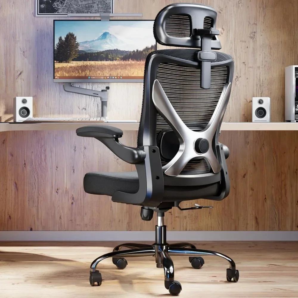 

Ergonomic Office Comfy Desk Chair , Office Chair w/ Lumbar Support, Mesh Office Chairs w/ Headrests, Desk Chair for Long Hours