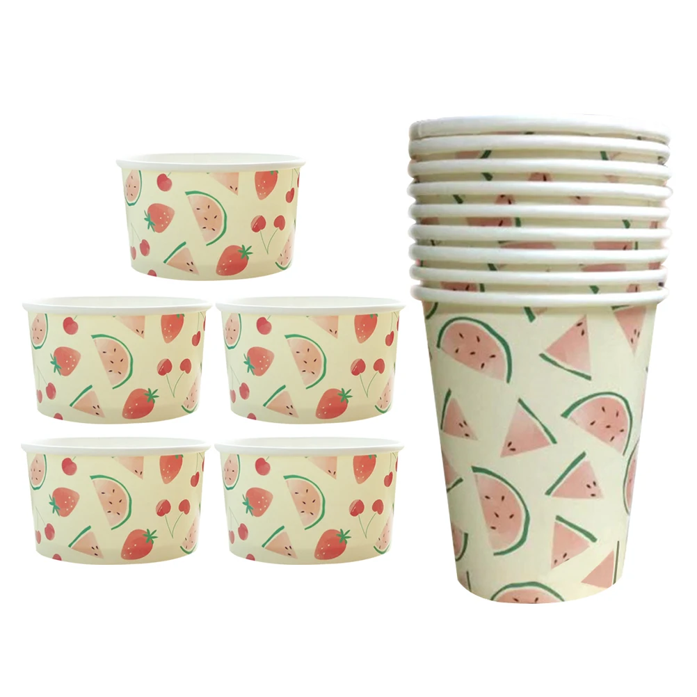 

15 Pcs Disposable Paper Set Dinnerware Set Printed Decorated Paper Cup Paper Bowls Kit for Party Picnic Camping BBQ