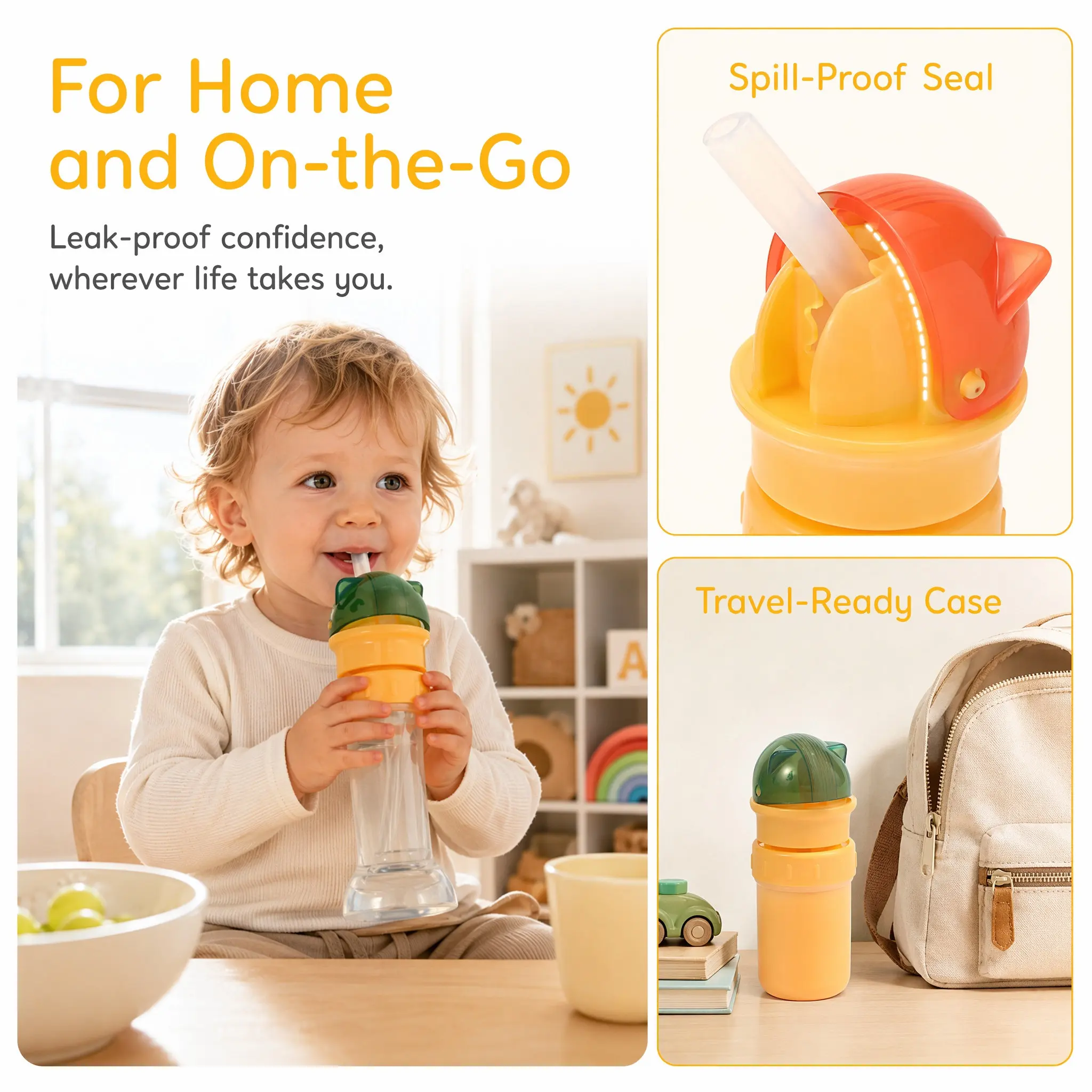 2Pcs Kids Water Bottle Caps Spillproof Anti Choking Feature Portable Storage Bottle Travel Lid Covers Small Lid