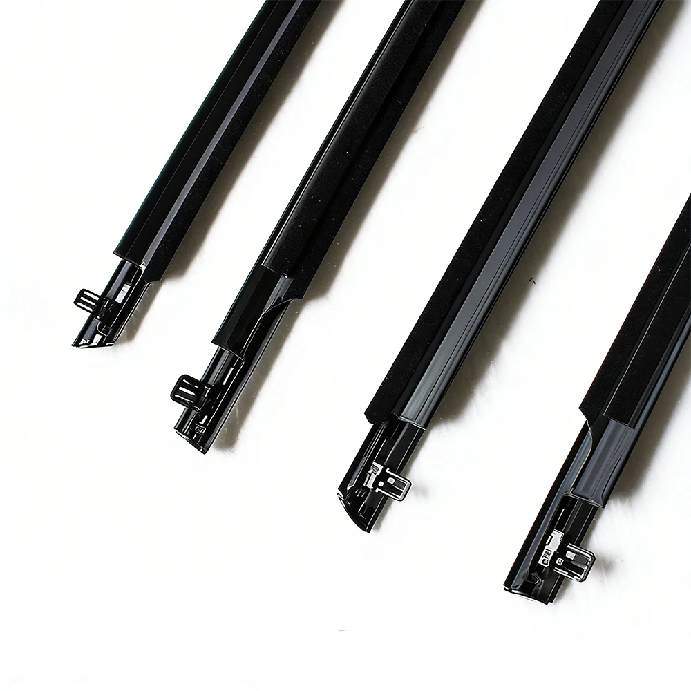 4PCS Outer Windows Rubber Weatherstrip Waterproof Pressure Sealing Belt Moulding Trim For Mazda 2 DE Hatchback 2007-2014