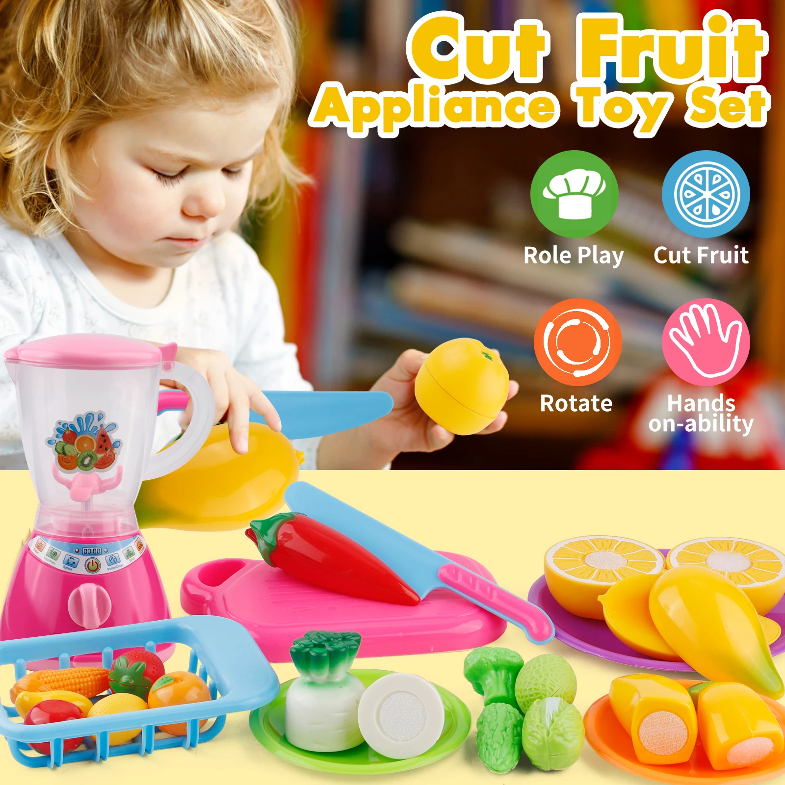 

Детский кухонный набор игрушек для ролевых игр с фруктами и овощами, который можно разрезать, подходит для мальчиков и девочек, развлечение торта