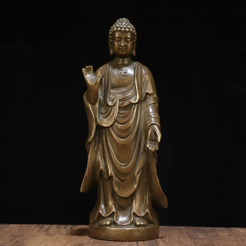 

Wholesale Boutique Character Buddha Statue Amitabha Buddha Standing Statue Copper Ware Ornaments Copper Buddha Statue Home Offic