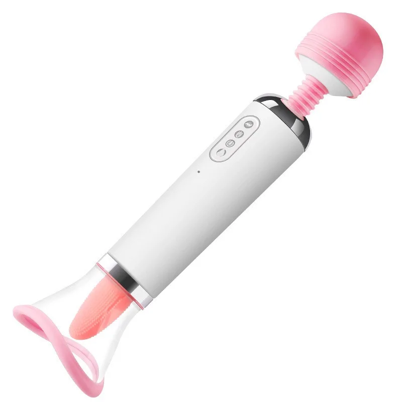 

Multiple-Functions Double Heads AV Vibe Wand Sex Vibrator Stick Tongue Licking Sucking Women's Masturbator Clit Stimulator