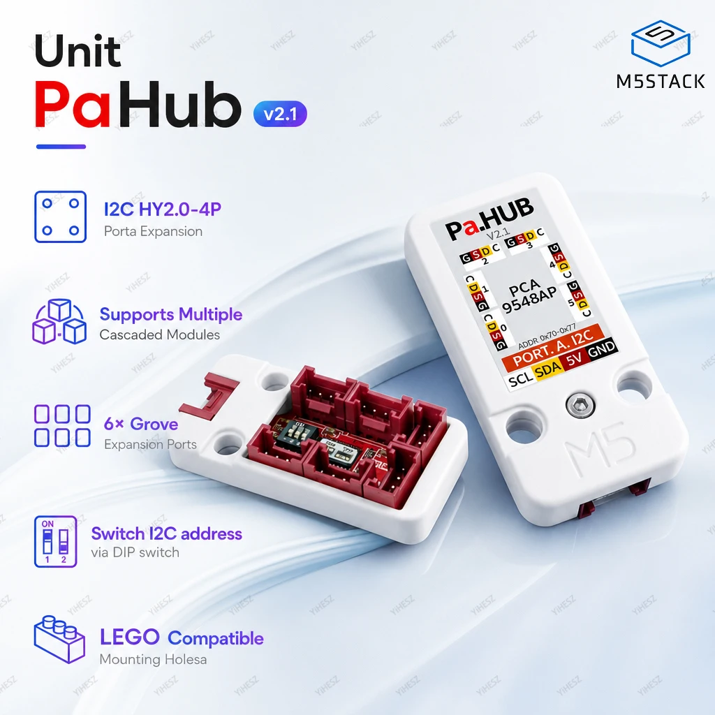M5Stack Unit PaHub v2.1 I2C Expansion Hub 1 to 6 Channel Grove Splitter PCA9548AP Sensor Module Arduino ESP32