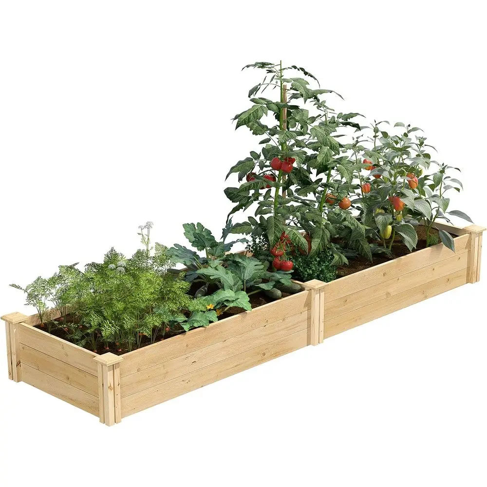 

Raised Garden Bed, 2' x 8' x 10.5 (3/4 Thick) - 2-Pack, Made in USA with North American Cedar