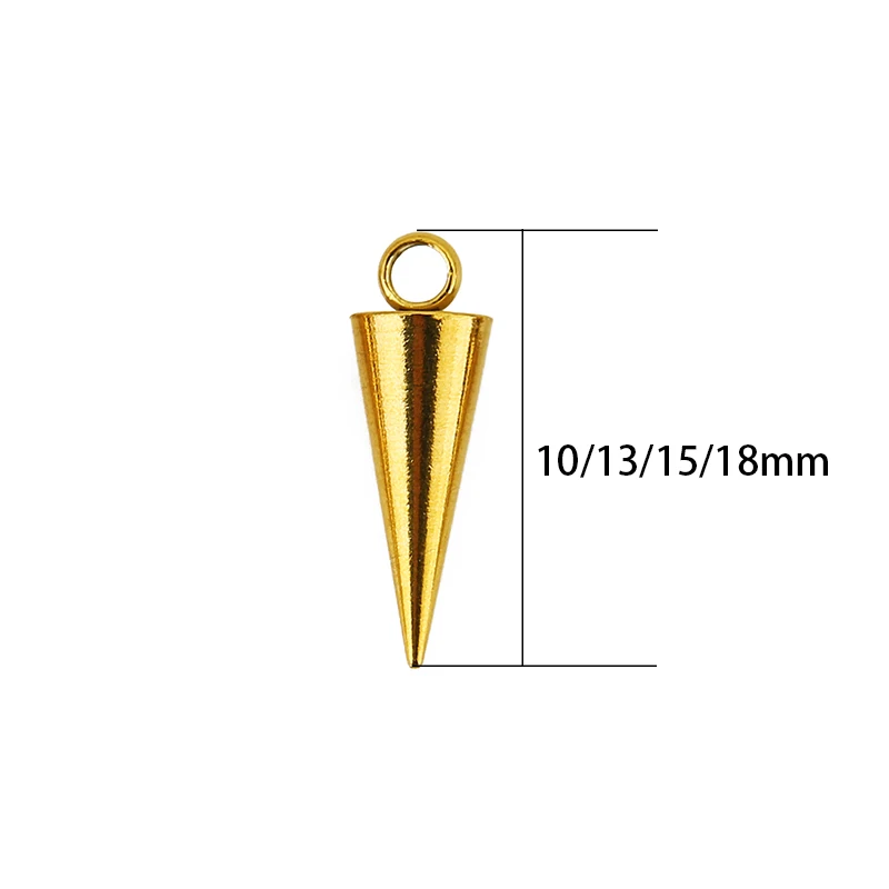 20pcs PVD Never Fade Stainless Steel End Beads 10 13 15 18 mm Extension Chain Charms for DIY Necklace Bracelet Jewelry Making