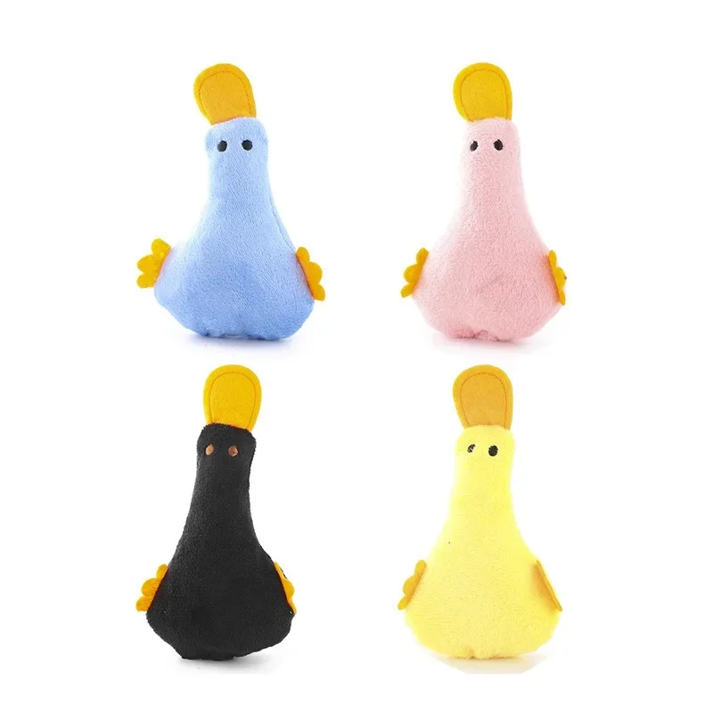 Cute Pet Dog Cat Plush Squeak Sound Dog Toys Funny Fleece Durability Chew Molar Toy Fit For All Pets Dog Cat  Duck Pig