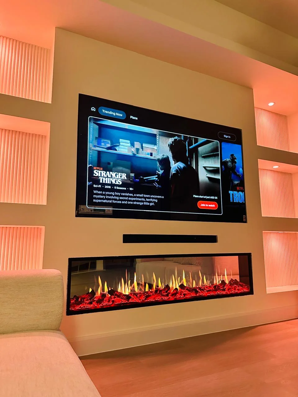 Remote Control for Household & Hotel Use Modern LCD Electric Fireplace Insert Freestanding with Real Fire Simulation