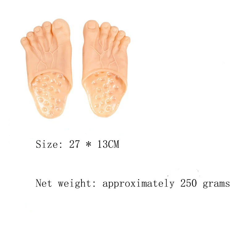 Cosplay simulation giant funny slippers skin color giant parody barefoot red five finger sole shoes toe shoes big foot giant par