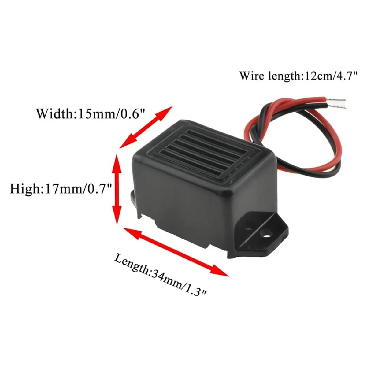 AAAE 12V Electronic Buzzer Alert 400Hz Continuous Piezo Siren, Plenty Loud Beep Sonar for Security Horn,Wire Install, 2PCS