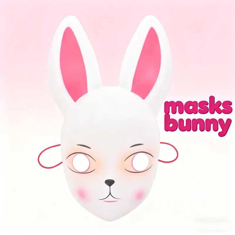 Costume da maschera per ragazze in maschera, cosplay, stile coniglietto, accessorio decorativo, maschera per orecchie di animale, costume cosplay, carnevale per bambini