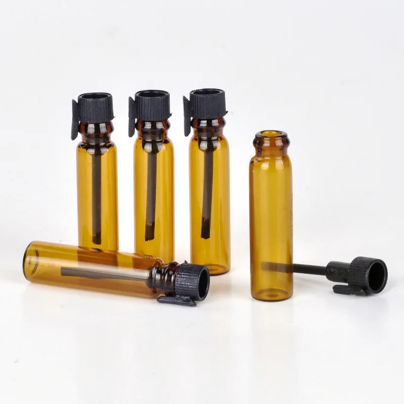 50/100PCS 1ML 2ML Glass Perfume Bottle Vials Test Tube Trial Bottle Refillable Bottle Empty Sample Essential Oil Bottle ﻿