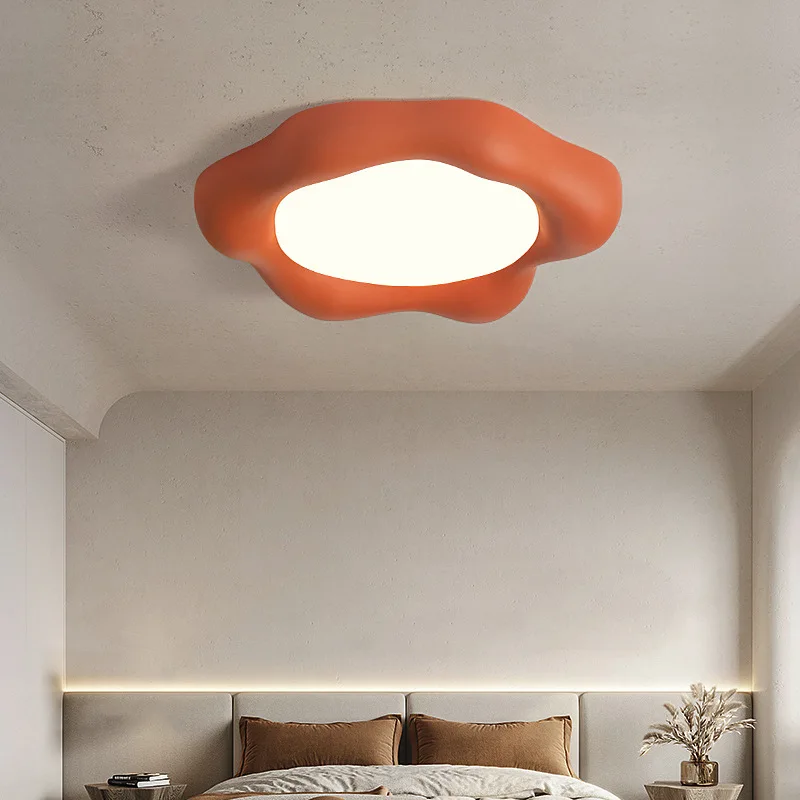 Ceiling light cream new three-color variable eye protection resin light for master bedroom