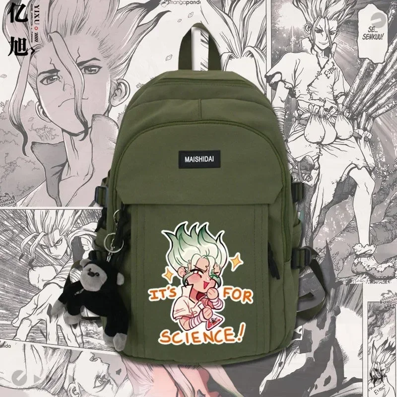 30×44×13cm Black White Red Green, Dr. Stone, Anime, Student Kids Teens School Bags, Backpacks, Girls Boys