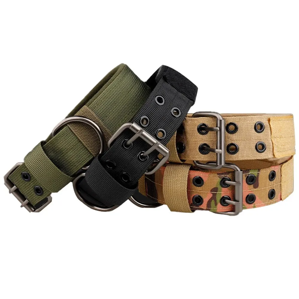 Pet Products Outdoor Tactical Dog Collar Breathability Nylon Collar Medium and Large Dog Training Neck Collar Dog Traction Rope