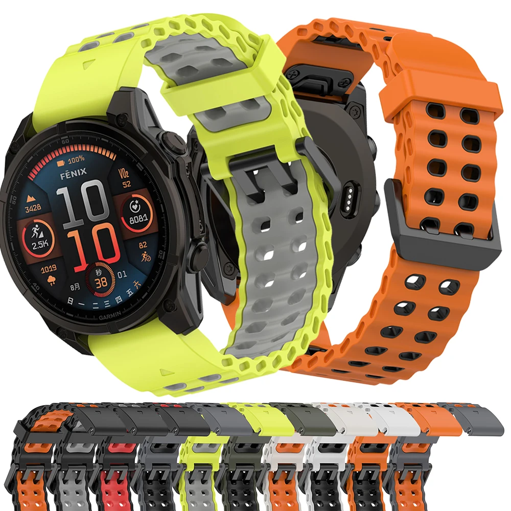 

22mm 26mm Sports Watch Band for Garmin Quatix 8/ Fenix8 47mm 51mm 7X 7 6X 6 965 955 Replacement Silicone Strap QuickFit Bracelet