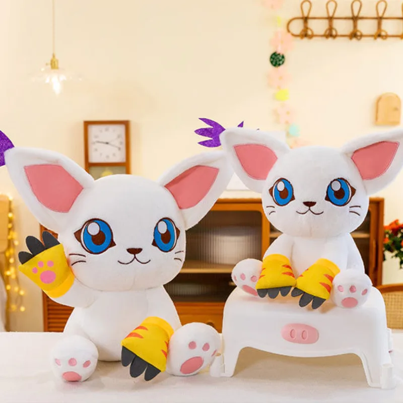 Digimon Adventure Action Figure Plush Toy Tailmon Cartoon Stuffed Sitting Position Plushie Doll Soft Pillow Kawaii Decor Toy