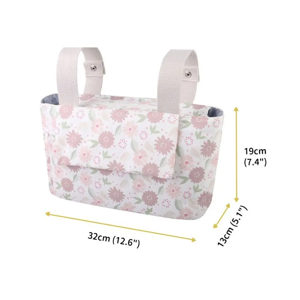 Large Capacity Baby Stroller Bag Hanging With Multiple Pockets Stroller Storage Hanging Bag Magnetic Button Oxford cloth