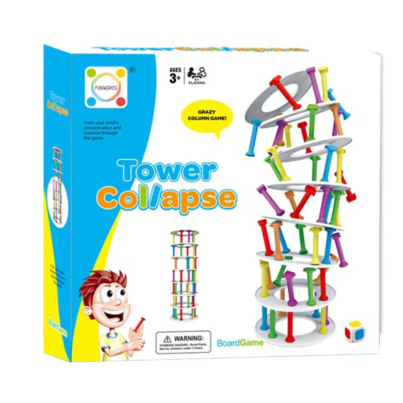 Plastic Board Game Balanced Rainbow Column Children Stacking Tower Toy