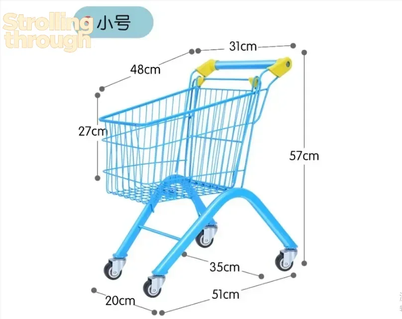 

Foldable shopping cart children's supermarket shopping cart play house trolley multi-color trolley supermarket toy