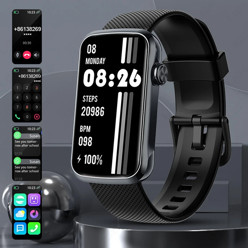 

LIGE Смарт-часы 1,47 дюйма, разрешение 172*320, экран дисплея, умные часы, мониторинг сердечного ритма, кислорода в крови, водонепроницаемые умные часы