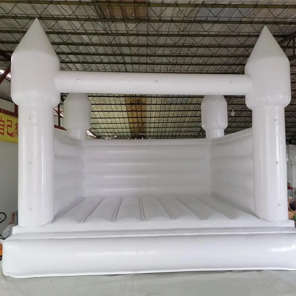 All White Wedding Bouncy Castle With EN14960 Certified Commercial Inflatable Bounce House For Adults Kids Event Rental