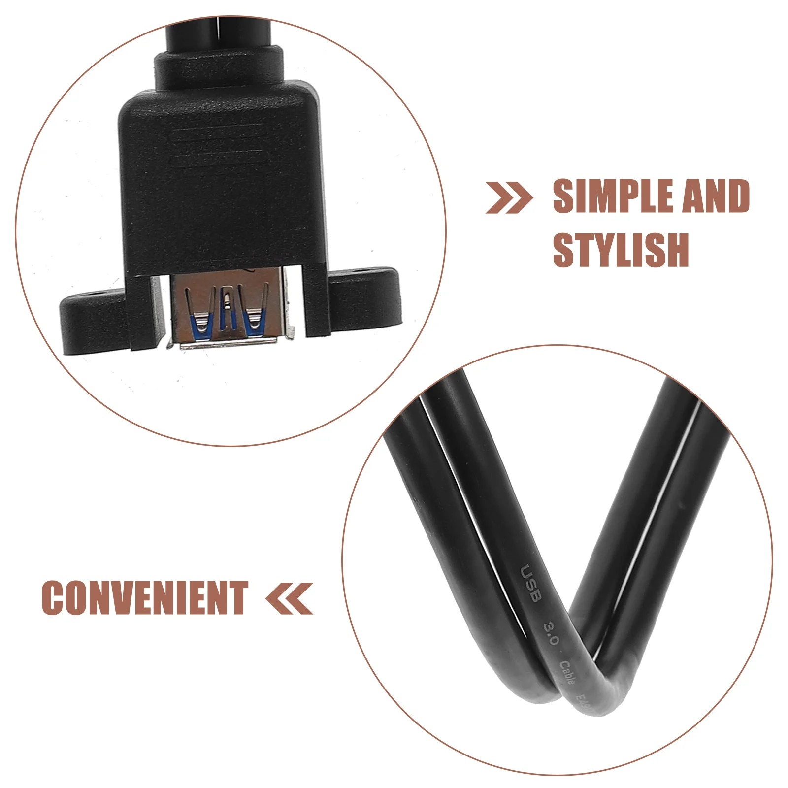 

1 Set Usb 3.0 Header Cable 19Pin To Dual Usb Female Ports Panel Mount Extension For Motherboard Bendable Design Screw-Fixed Ears